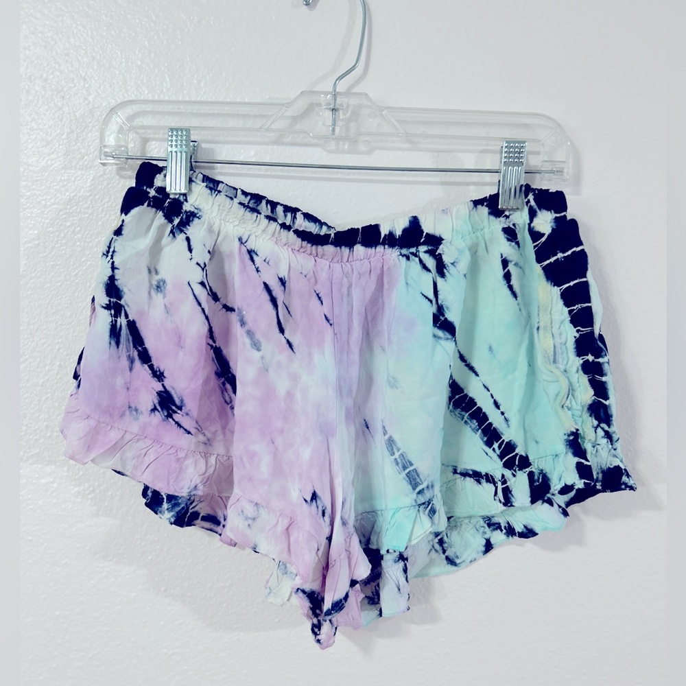 🩵EUC🩵 Surf Gypsy Tie Dye Ruffle Shorts 100% Rayon Sz S